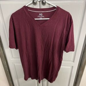 Michael Brandon Men's Burgundy V-Neck Shirt
